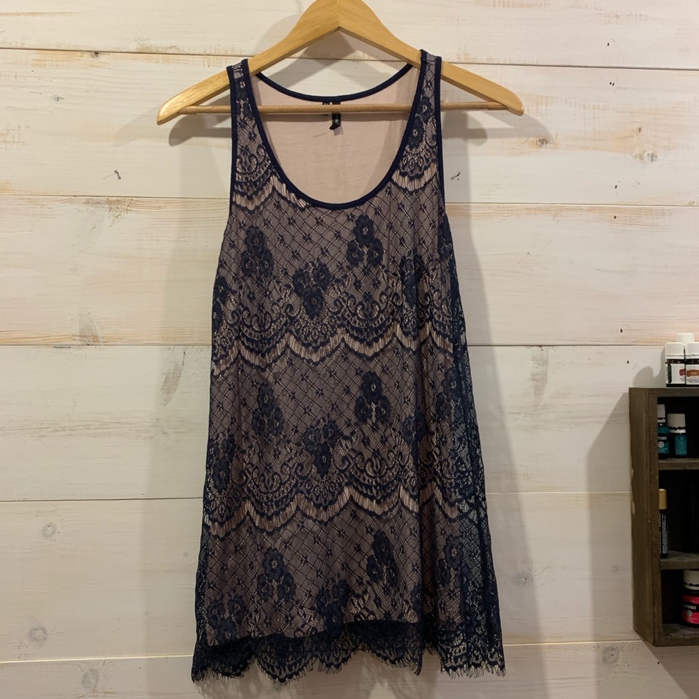 Navy lace tank from Maurice’s. Size medium